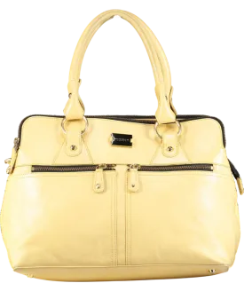 MODALU Buttermilk Yellow Leather Pippa Tote Bag With Detachable Shoulder Bag