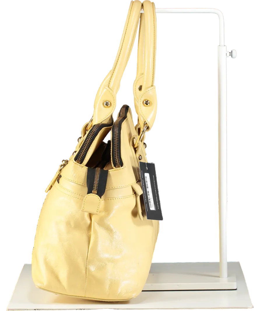 MODALU Buttermilk Yellow Leather Pippa Tote Bag With Detachable Shoulder Bag