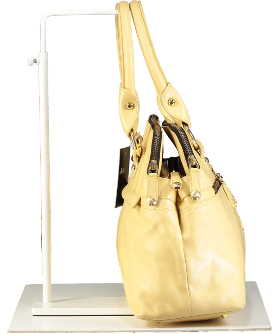 MODALU Buttermilk Yellow Leather Pippa Tote Bag With Detachable Shoulder Bag