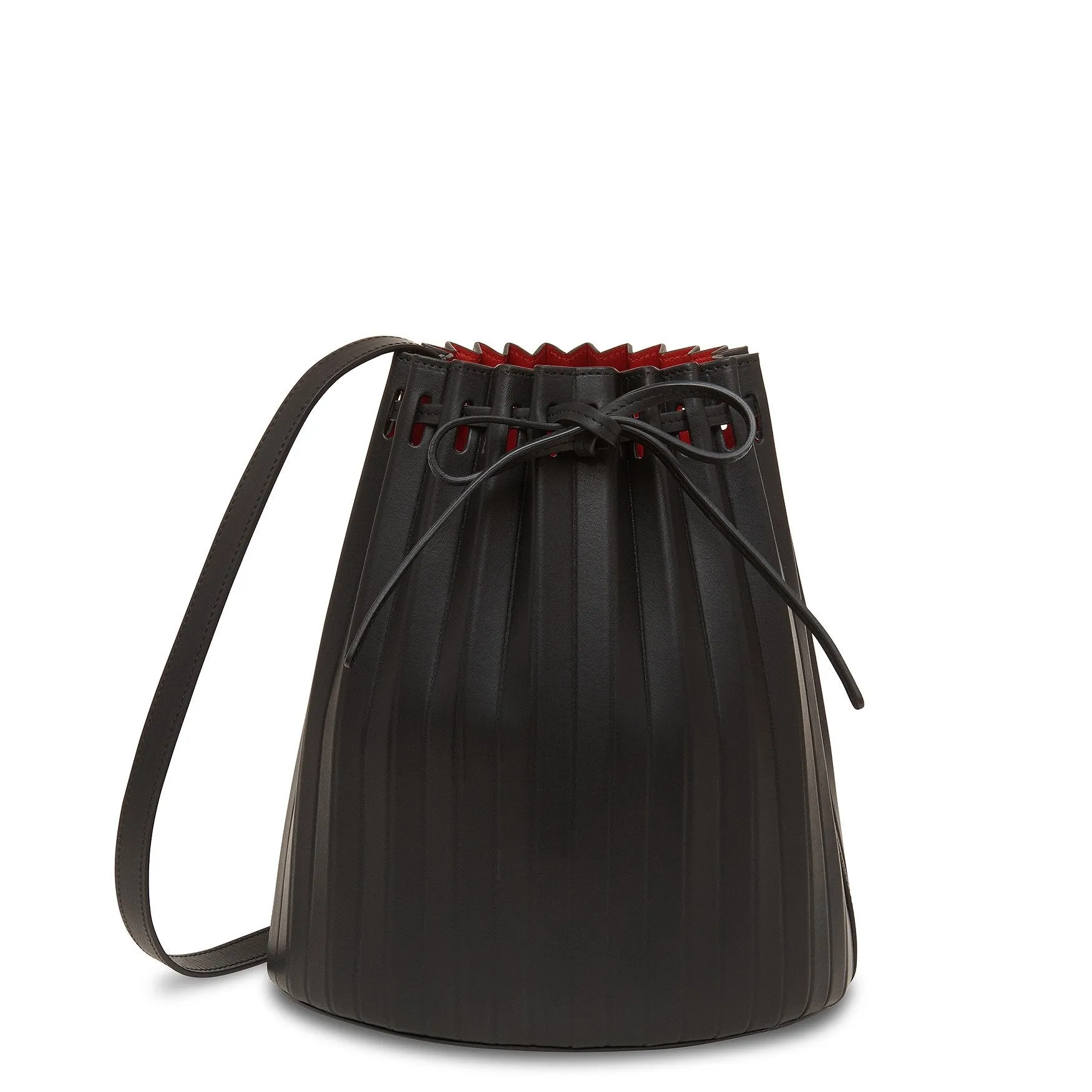Pleated Bucket Bag - Black