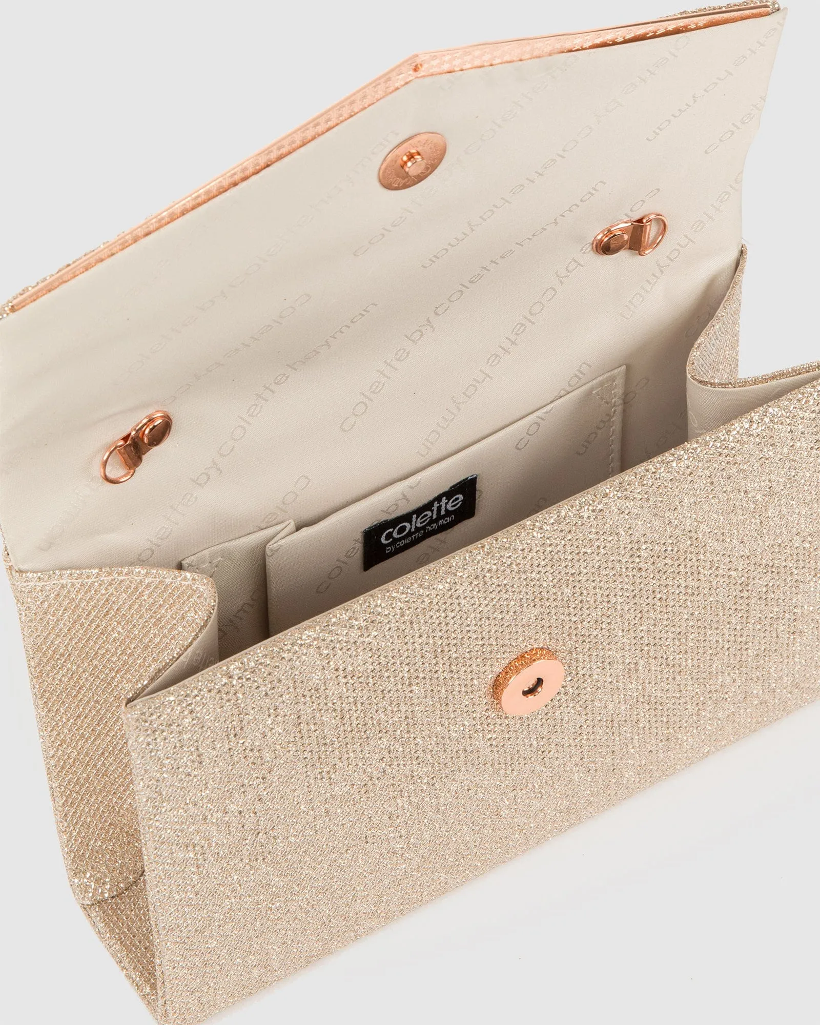Rose Gold Delta Clutch Bag