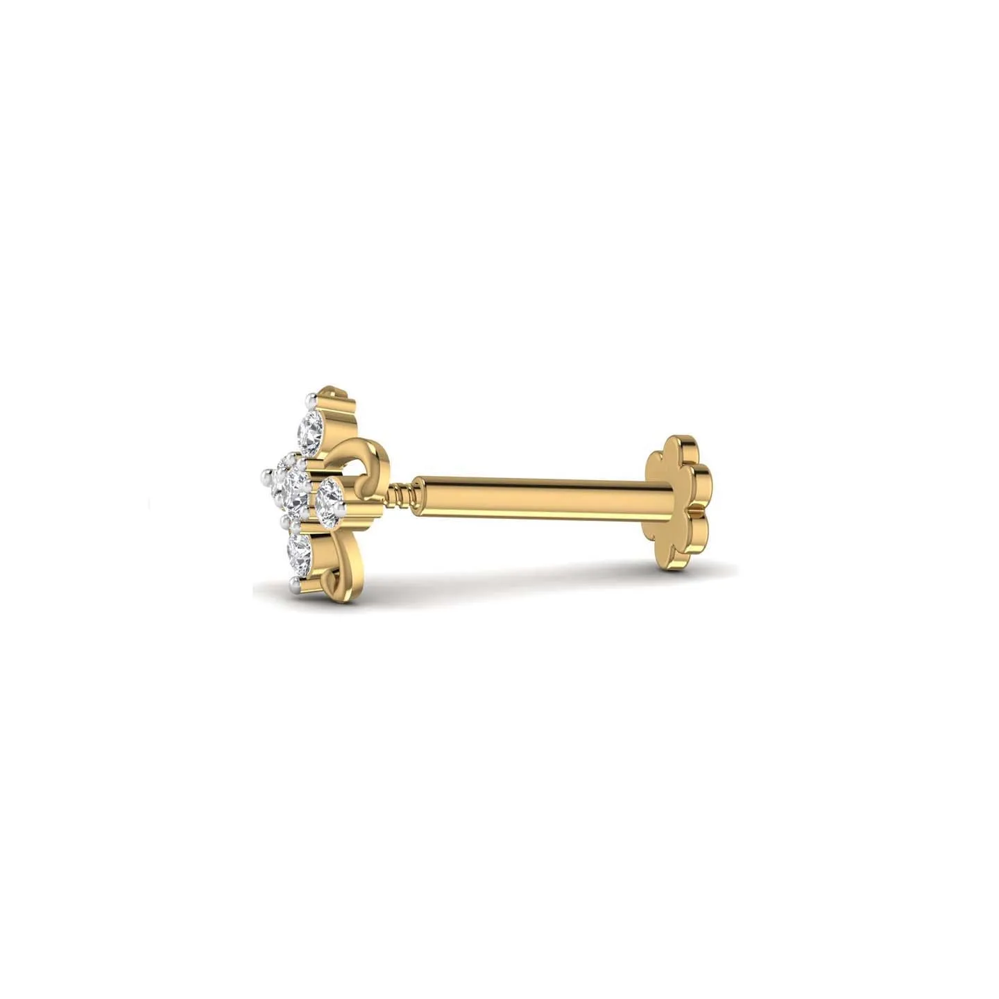 Sleek Design 0.08CT Diamond Nose Pin