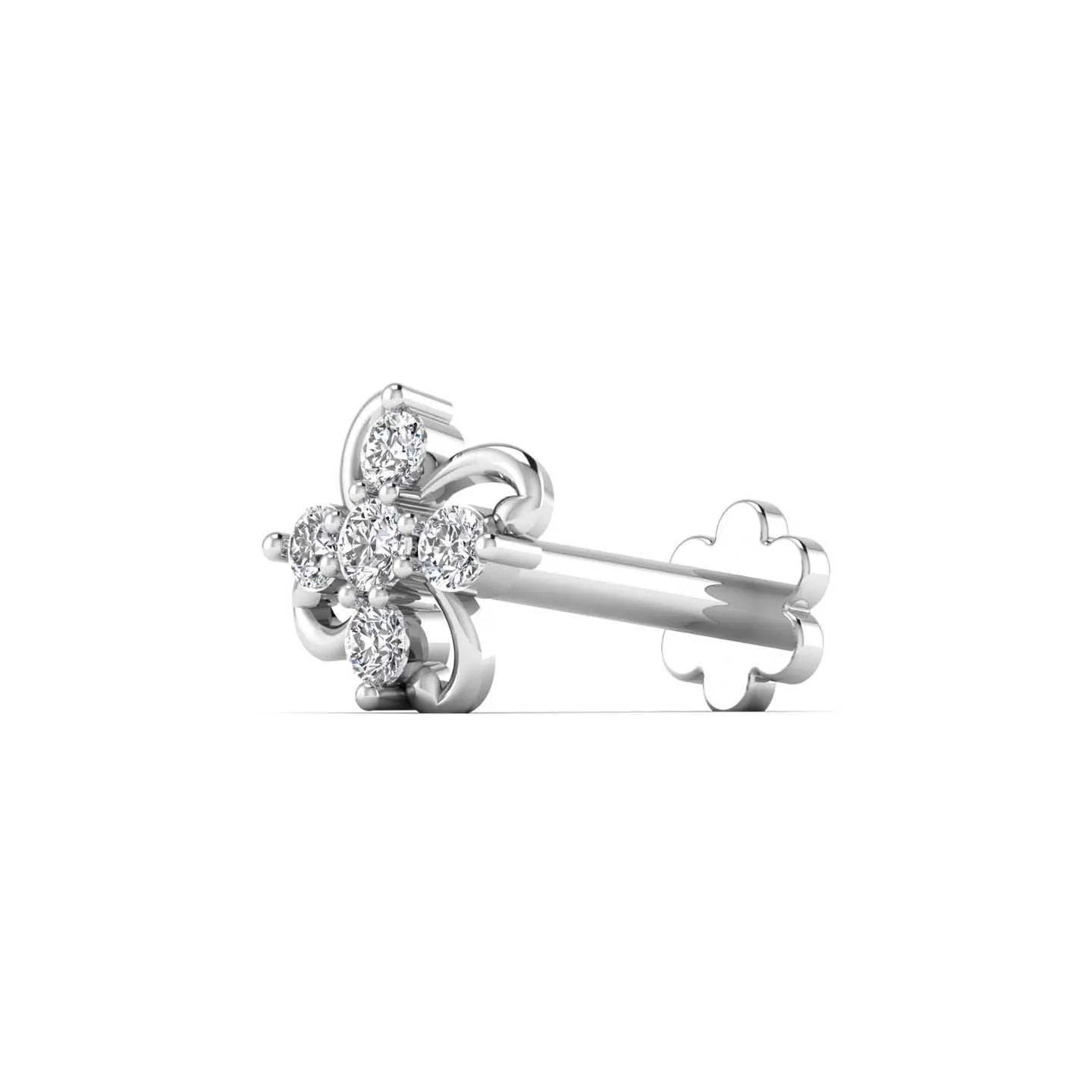 Sleek Design 0.08CT Diamond Nose Pin