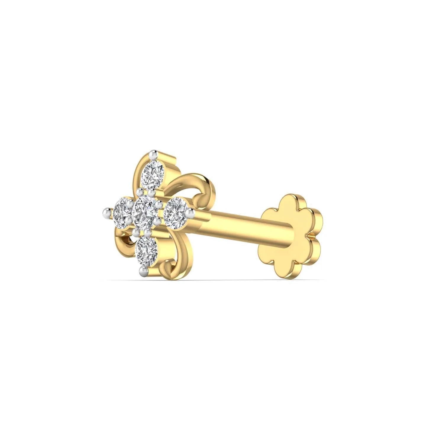 Sleek Design 0.08CT Diamond Nose Pin