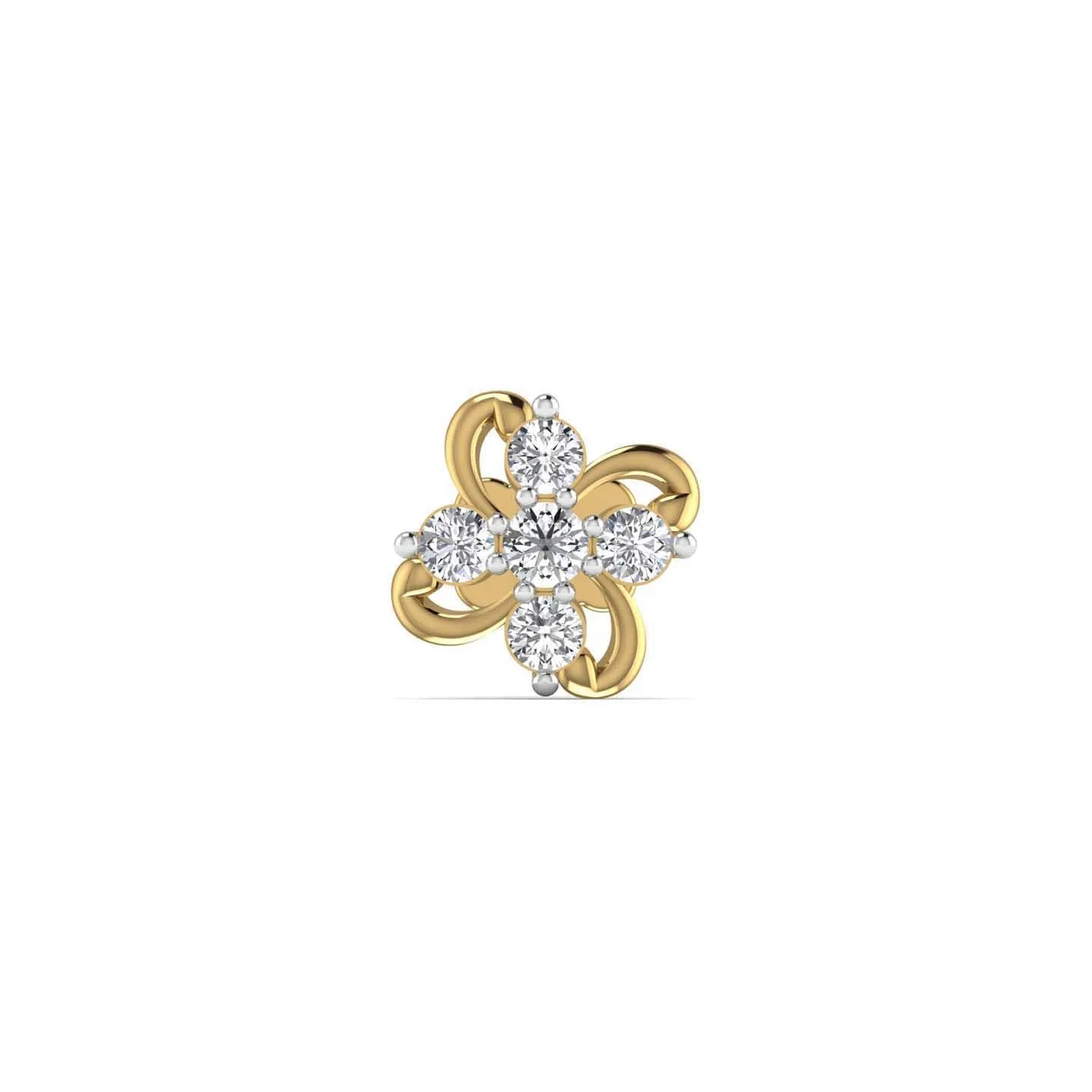 Sleek Design 0.08CT Diamond Nose Pin