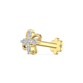 Sleek Design 0.08CT Diamond Nose Pin