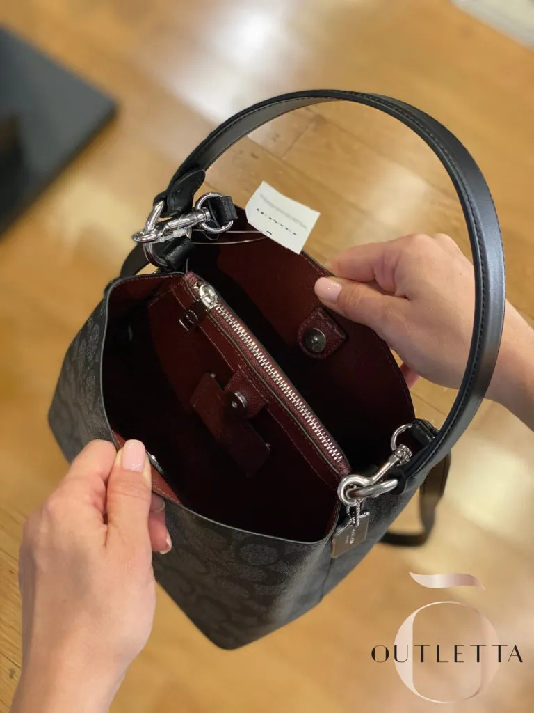 Small Town Bucket Bag Signature Canvas - Gold/Brown 1941 Red