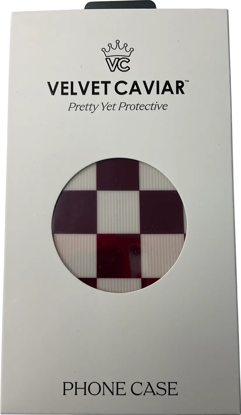 Velvet Caviar  Burgundy Vibe Checkered I-phone Case - 16 Pro Max One Size
