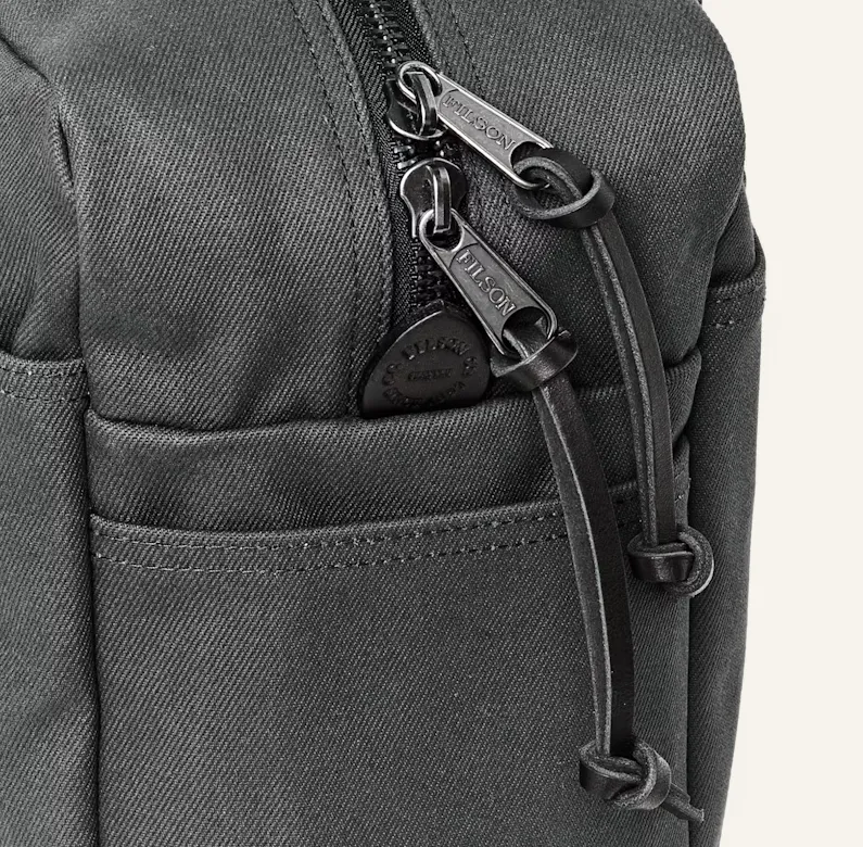 Zippered Tote Bag in Rugged Twill - Faded Black