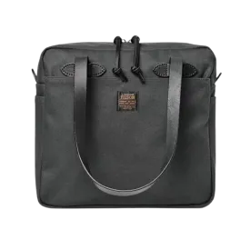 Zippered Tote Bag in Rugged Twill - Faded Black