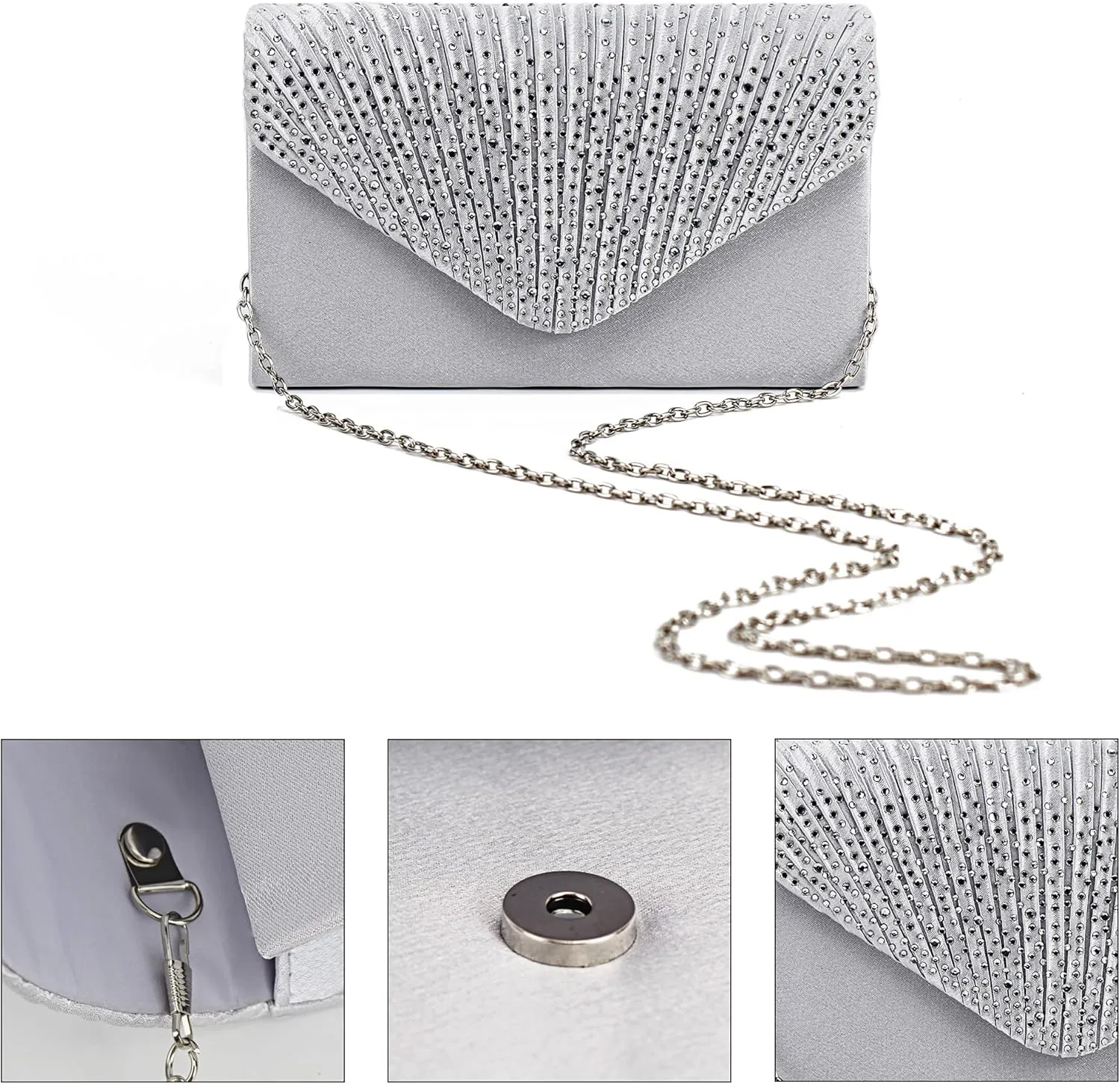 ZLMBAGUS Evening Clutch Purse Bag Party Prom Wedding Envelope Crossbody Handbags